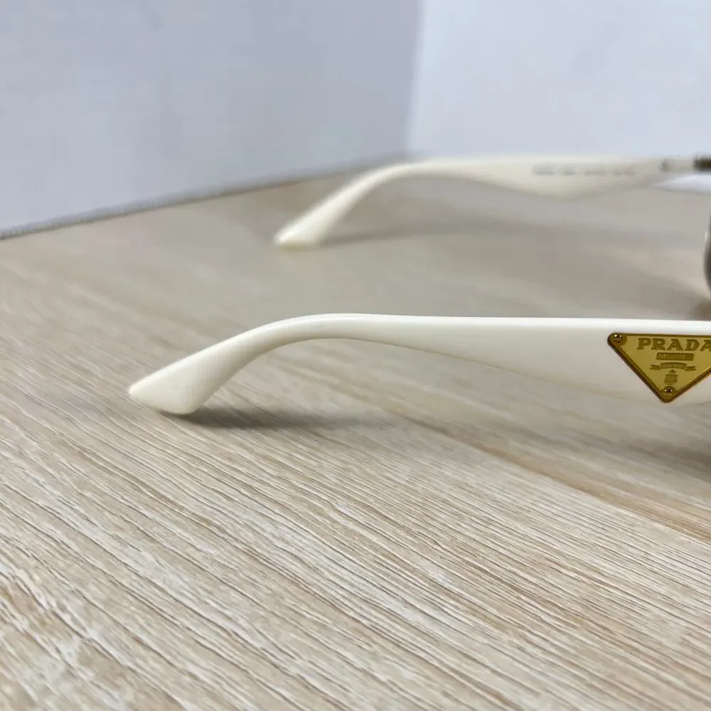 Prada SPR53Q ZVN-1C0 Sunglasses Aviator Gold White Mirrored Lenses 60-13-140
